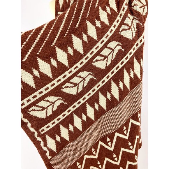 Anthropologie Knit Southwestern Wrap Vest Layered Scarf - Picture 6 of 8